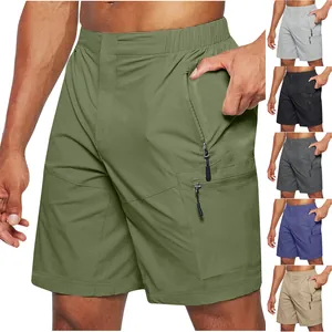 Multi-pocket men's cargo shorts shown in various colors for versatile outdoor wear.