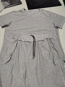 Men's grey crew neck cotton t-shirt and matching shorts casual lounge set