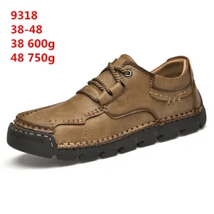 Men Large Size Outdoor Low-Top Martin Boots Handmade Stitching Microfiber Leather Casual Hiking Shoes Non-Slip Rubber Sole