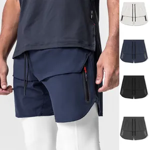 Men Sporty Casual Athletic Shorts With Zipper Pockets Breathable Moisture Wicking Quick Dry Running Basketball Fitness Shorts
