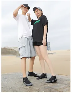 Professional unisex high-top aqua shoes with non-slip soles for beach and outdoor wading.
