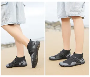 High-top breathable water shoes for outdoor beach activities with anti-slip rubber sole