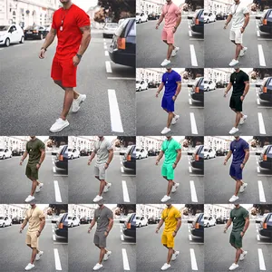 Ανδρικό casual αθλητικό σετ με t-shirt και σορτς σε πολλά έντονα χρώματα