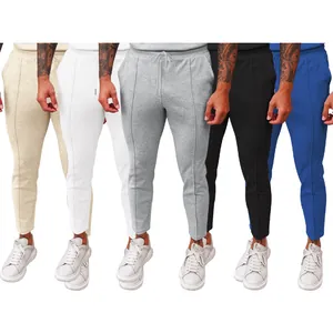 Men's waffle knit joggers featuring drawstring waist and straight fit in five colors