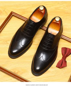 Klassische schwarze Leder-Oxford-Schuhe für Herren im eleganten Business-Stil für Herren