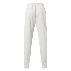 Detailed back view showing texture of men's waffle knit leisure joggers in off-white