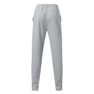 Detailed back view of men's grey waffle knit joggers featuring elastic waistband