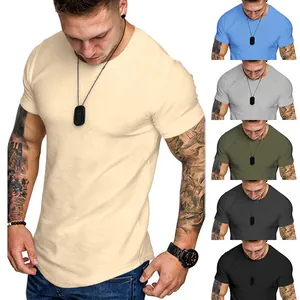 Slim fit men's crew neck short sleeve summer T-shirt available in multiple color options