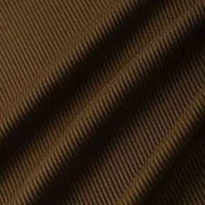 Macro close-up view of brown ribbed fabric texture for men's casual high collar T-shirt