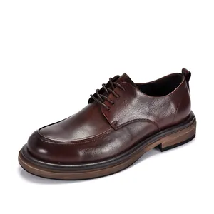 Heren Britse Zakelijke Derby Schoenen Runderleer Dikke Zool Verhogend Formeel Vetersluiting Bruiloft Schoenen