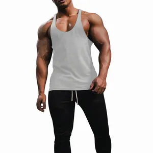Canotta sportiva grigia slim fit traspirante da uomo per palestra e allenamento