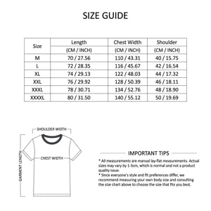 Size measurement guide for men's sleeveless tank top with CM and INCH conversion table