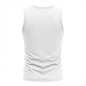 Detailed back view of a minimalist white men's cotton tank top for casual daily wear
