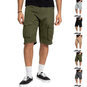 Pantaloncini cargo casual da uomo in vari colori tra cui verde oliva, nero e kaki