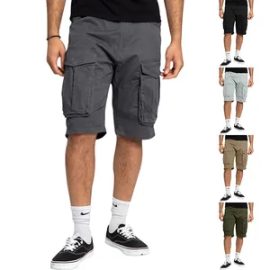 Vista detallada de pantalones cortos cargo para hombre con varios colores
