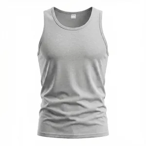 Men's athletic gray tank top 170g soft sleeveless sport shirt for casual wear