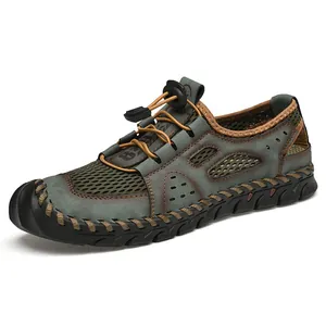 Outdoor casual breathable mesh water shoes for men with durable handmade stitching sole