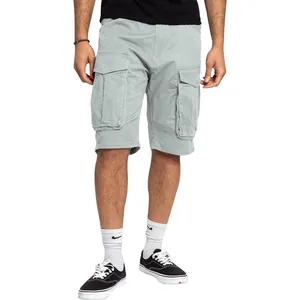 Pantaloncini cargo uomo grigio chiaro con tasche multiple e vestibilità comoda