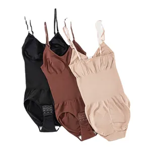 Naadloze corrigerende bodysuit met effectieve buikcontrole en open kruis ontwerp