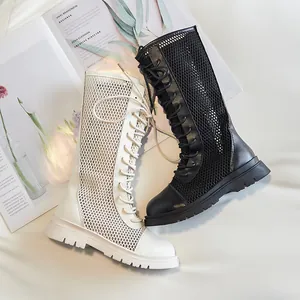 Atmungsaktive Kinder-Mesh-Stiefel für Mädchen mit elegantem Schnürdesign im Sommer