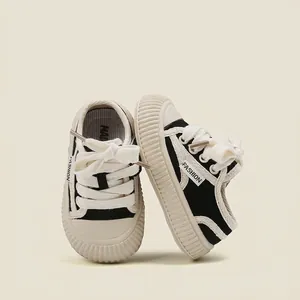 Chaussures de Marche en Toile pour Bébés Garçons Filles Décontracté Antidérapant Bout Coquille Baskets de Skate avec Velcro