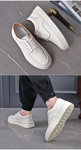 Dual view showing white leather sneakers' texture and stylish on-foot appearance
