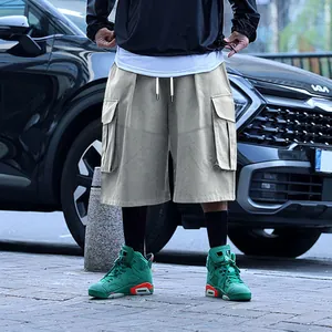 Herren Vintage Oversized Cargo-Shorts mit Kordelzug und praktischem Multi-Pocket-Detail