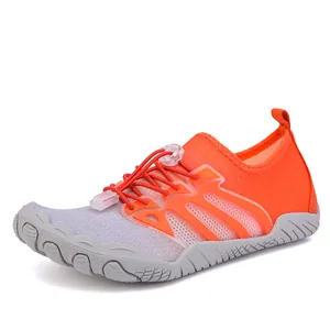 Orange and grey non-slip quick-dry water shoes for outdoor swimming and wading