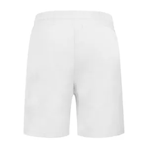 Vista posteriore dei pantaloncini casual da uomo in maglia a nido d'ape bianchi traspiranti.