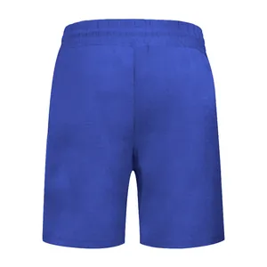 Vista posteriore di pantaloncini blu uomo in maglia a nido d'ape con elastico