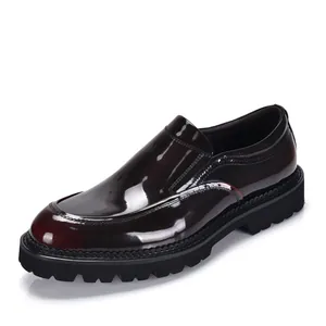 Heren Lakleer Instappers Koeienhuid Slipper Schoenen Dikke Zool Britse Stijl Brogue Casual Schoeisel Formele Zakelijke Platte Schoenen