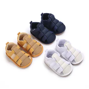 Sandalias de Primeros Pasos para Bebé Niño Cuero Sintético Suela Blanda Transpirable Verano Zapatos de Infante Sandalias Casuales
