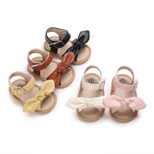 Baby Mädchen Sandalen Weiche Sohle Prinzessin Lauflernschuhe Sommer Kleinkind Schleife First Walkers Rutschfeste PU-Leder Babyschuhe