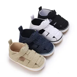 Collection of classic infant casual soft-sole sneakers displayed in four different colors