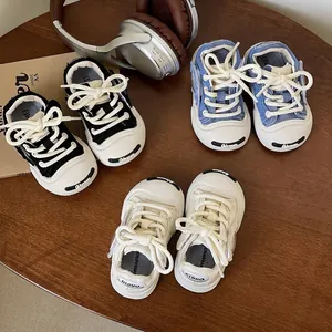 Infant Toddler Walker Shoes Canvas Soft Sole Breathable Patchwork Sneakers For Boys Girls Casual Outdoor Walking Flat Shoes