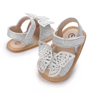 Baby Girls Glitter Butterfly Hollow Out Sandals Soft Sole Breathable Infant First Walker Shoes Princess Summer Sandals