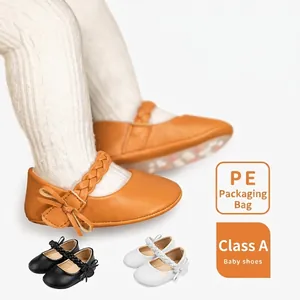 Baby Mädchen Prinzessin Schuhe PU Leder Weiche Sohle Säugling Lauflernschuhe Schleife Gewebt Mary Janes Flache Kleinkindschuhe