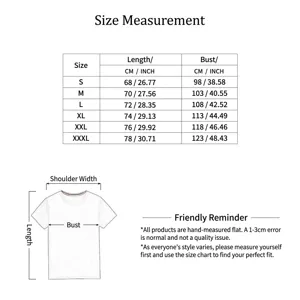 Detailed size guide for men's fitness training tank top with measurement diagram