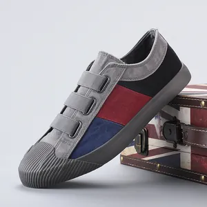 Lässige Herren-Stoffschuhe mit Klettverschluss und modischem Color-Block-Design für den Alltag