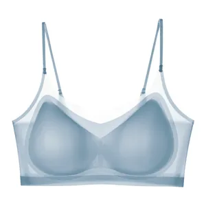 Premium ultra-thin ice silk seamless wireless bra for women with breathable mesh design