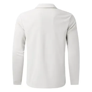 Vue arrière d'une veste décontractée en maille gaufrée pour homme avec col rabattu