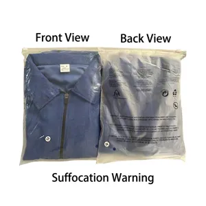 Packaging detail of a blue waffle knit men's tracksuit set with suffocation warning