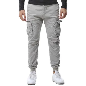 Men's Cargo Pants Cotton Blend Multi Pocket Drawstring Joggers Straight Leg Trousers Casual Urban Fashion Bottoms