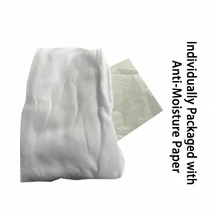 Detail of white mens fleece set with moisture-proof packaging paper.