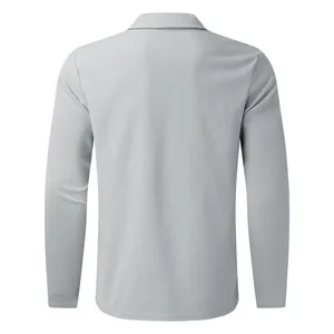 Detailed back view of a men's gray waffle knit long sleeve casual jacket with texture.