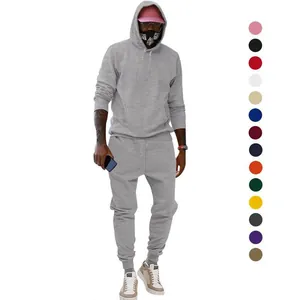 Chándal de Hombre con Capucha de Felpa Casual Color Sólido Parte Superior E Inferior Sudadera con Capucha Pantalones Jogger Otoño Invierno