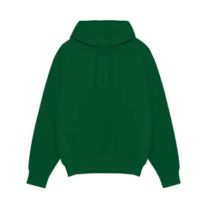 Klassieke bosgroene effen kleur hoodie met kangoeroezak