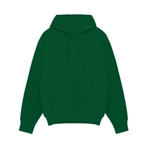 Vue détaillée d'un sweat à capuche en polaire vert forêt pour homme avec poche kangourou