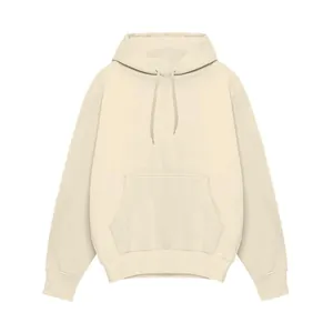 Vue de face d'un sweat à capuche en polaire de sport pour hommes, beige minimaliste