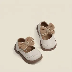 Zapatos de Princesa para Niñas Pequeñas de Microfibra con Lazo Zapatos para Bebé Transpirables Antideslizantes Zapatos Planos